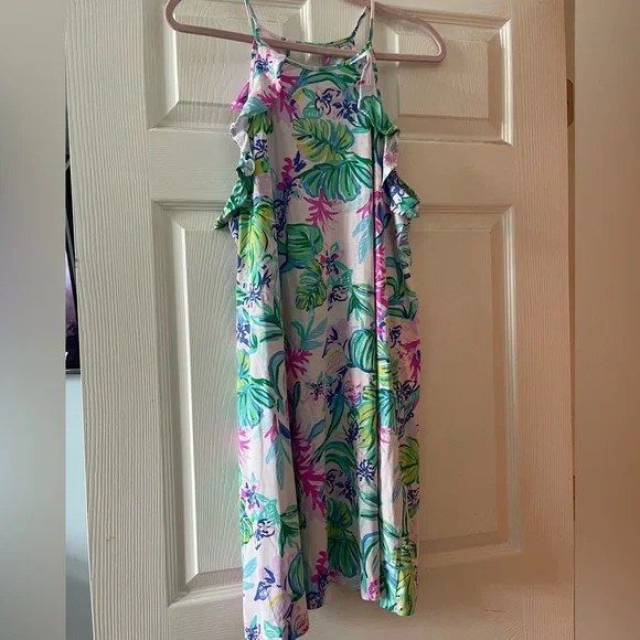 EUC- Lilly Pulitzer Billie Ruffle Amethyst Tint Mermaid Sleeveless Dress - Picture 4 of 6